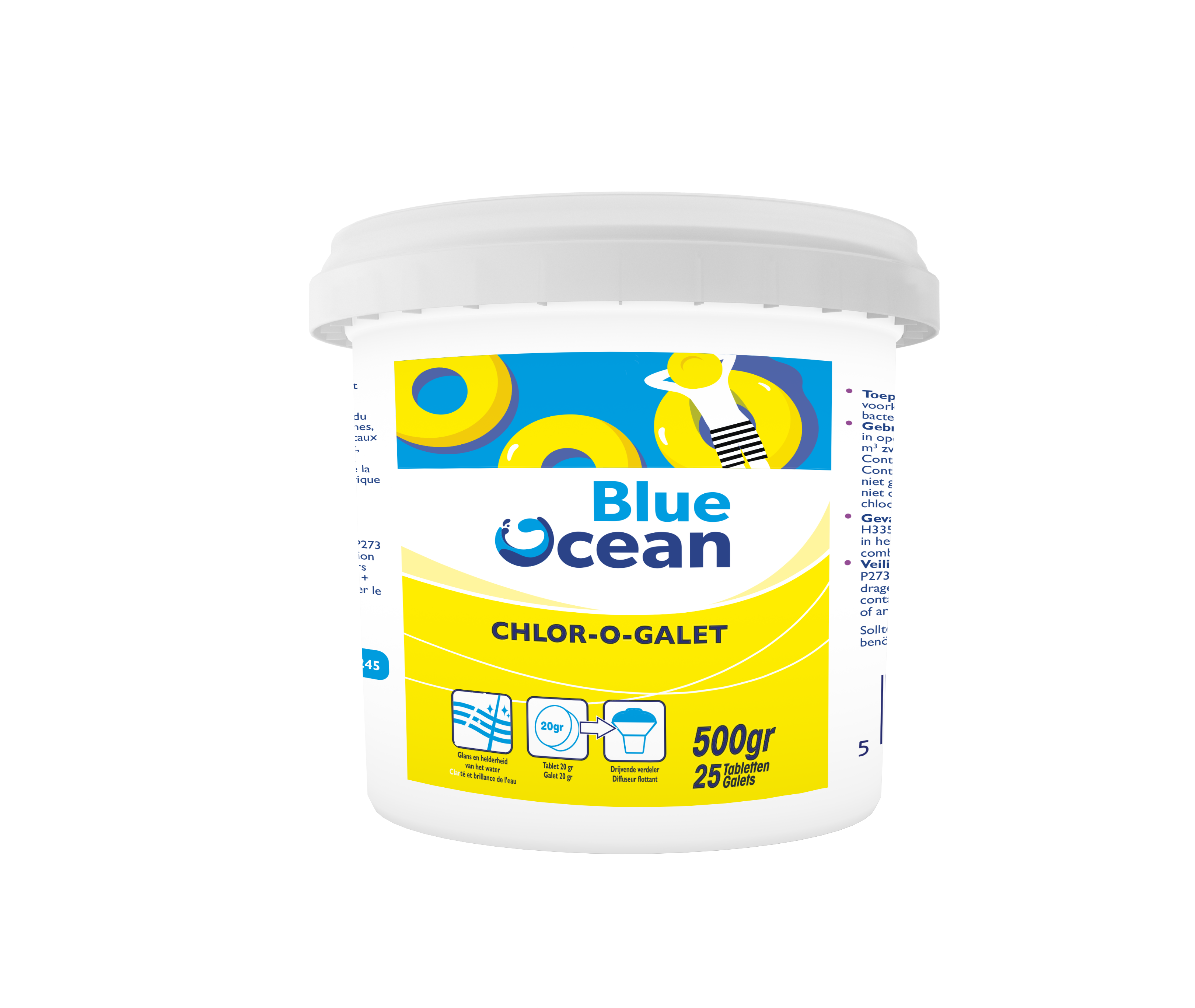 baan Legende buitenaards wezen CHLOR-O-GALET 500 gram ( tabletten van 20 gr. ) - zwembadproductenshop.be